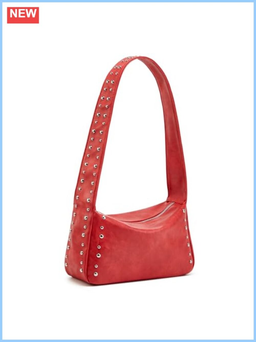 Studded Handbag Vegan Shoulder Bag Y2K 2000s Extended Strap Trendy Purse